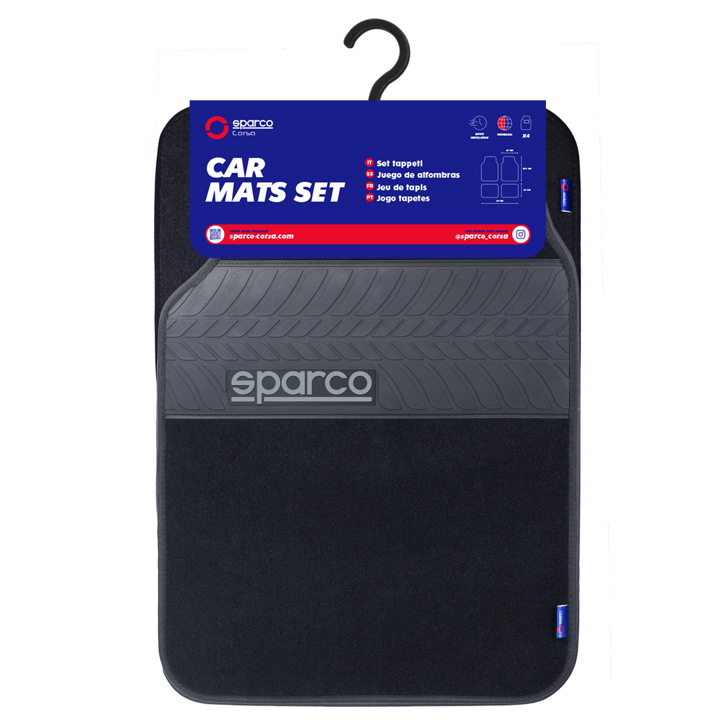 Piso Sparco Alfombra 4 Pcs Spc1909