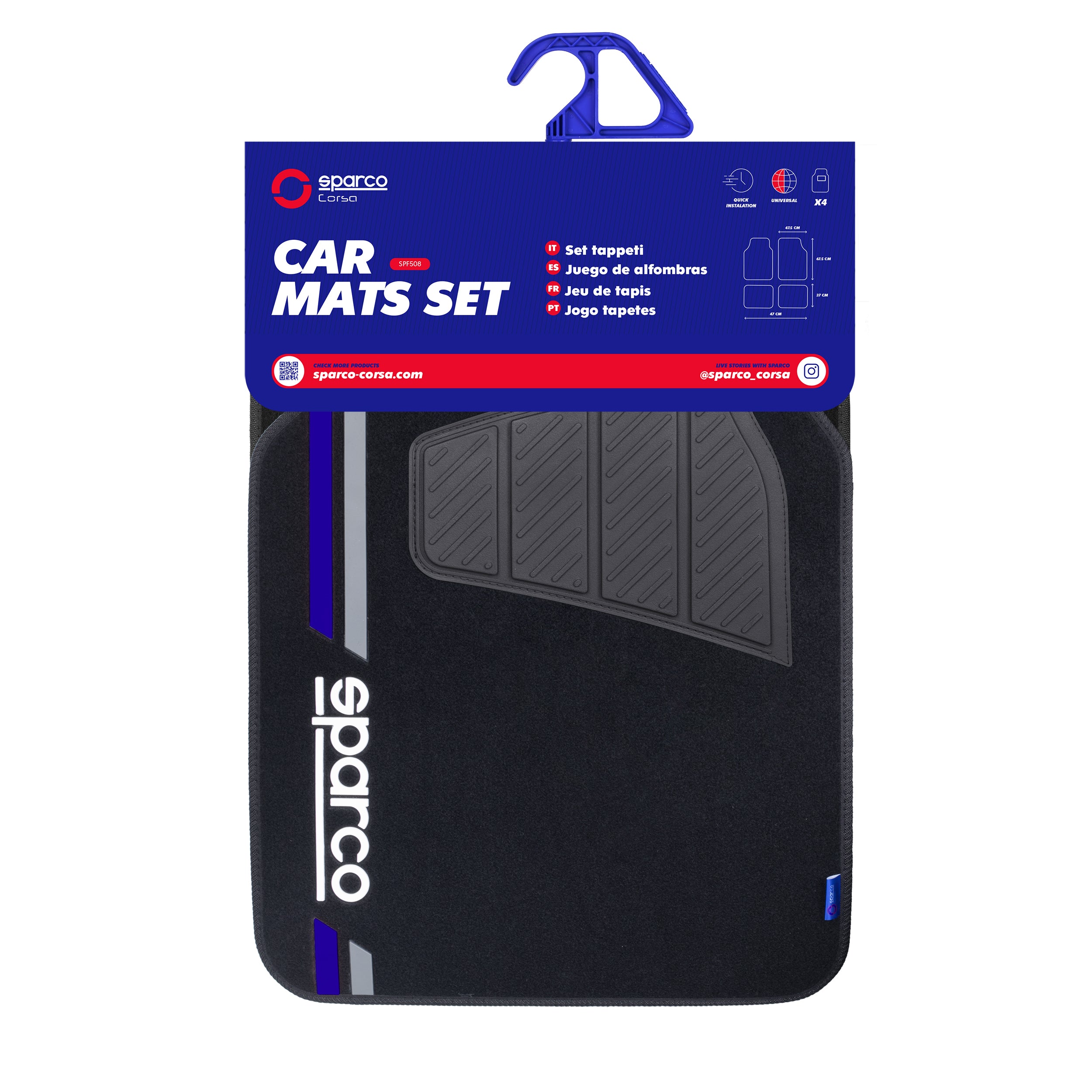 Piso Sparco Alfombra 4 Pcs Spf508