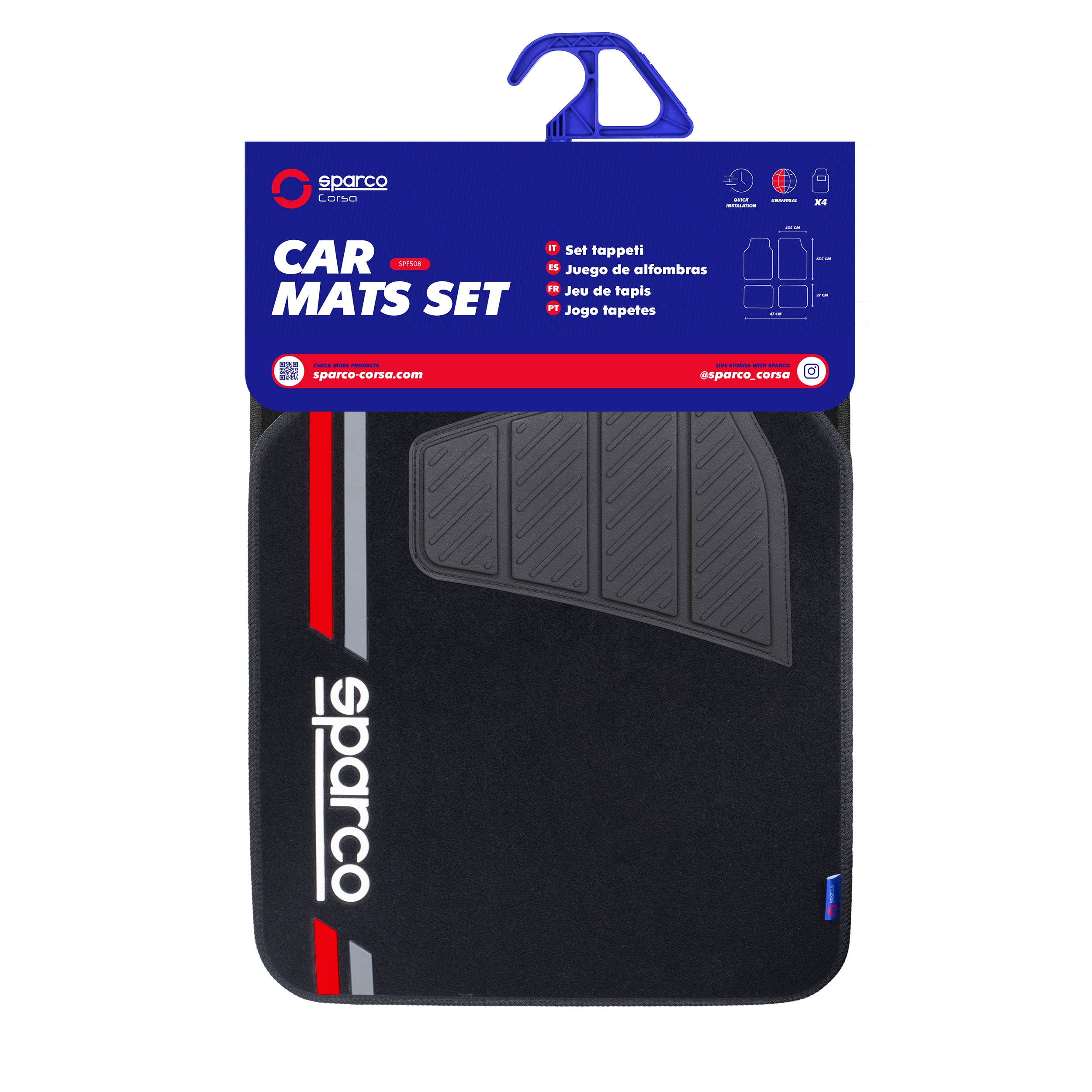 Piso Sparco Alfombra 4 Pcs Spf508