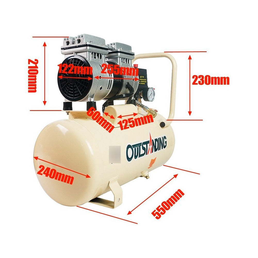 Compresora 30 Litros Silenciosa Libre de Aceite