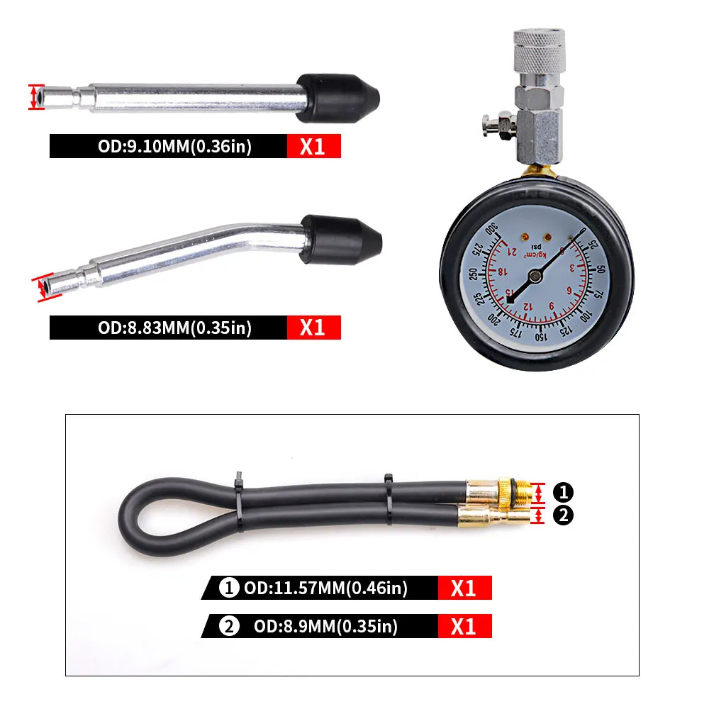 Compresimetro Gasolinero 300 Psi Para Motos Y Autos