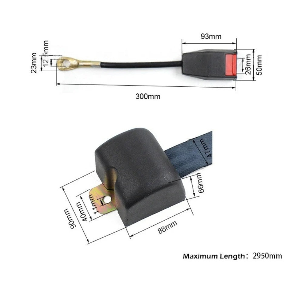 Cinturon Seguridad Universal Rebatible Automatica 2Pcs