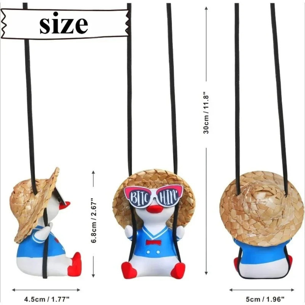 Colgando Parabrisa Auto Decorativo Patito Lentes Muñeco