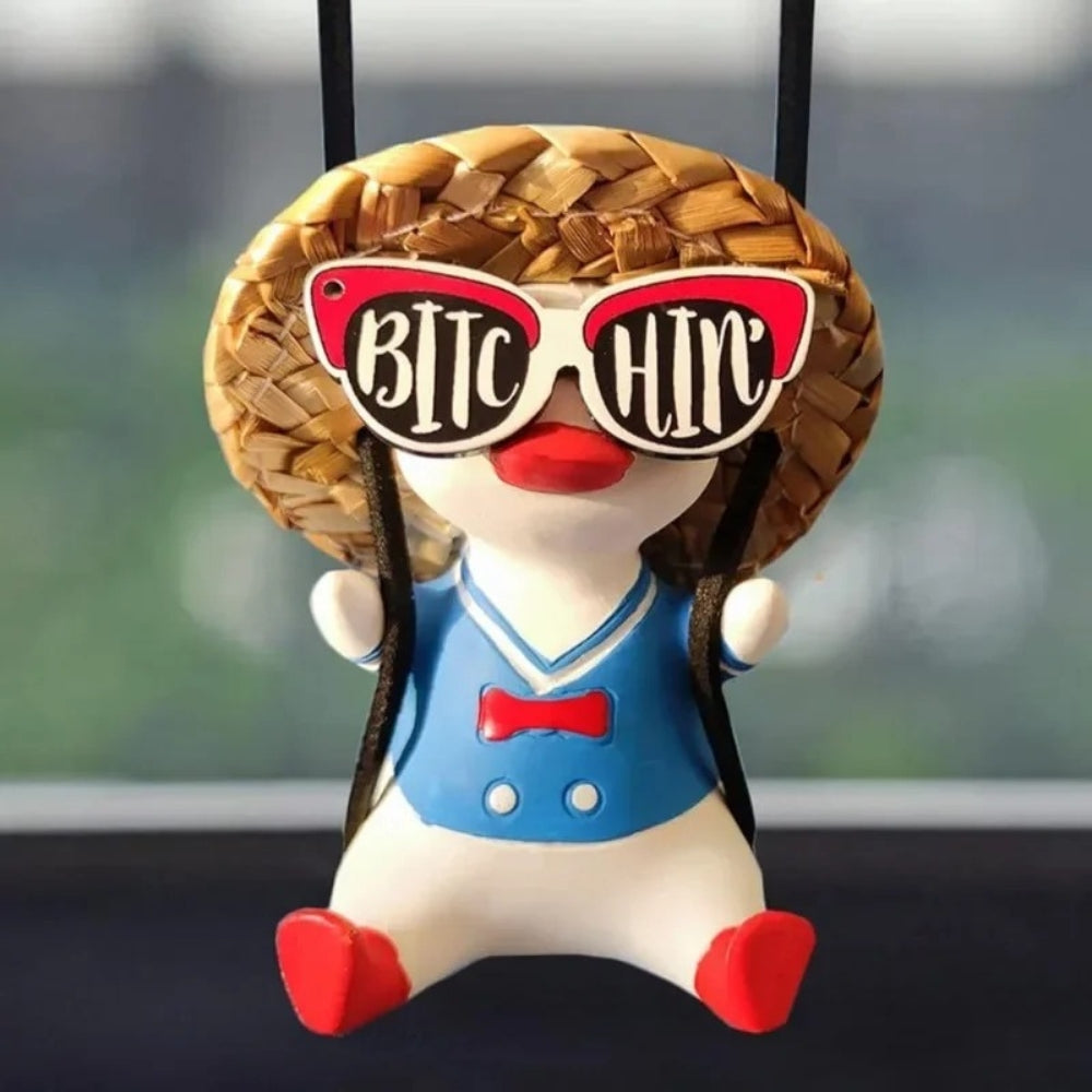 Colgando Parabrisa Auto Decorativo Patito Lentes Muñeco