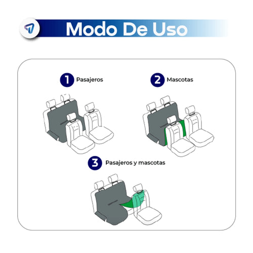 Forro Protector Asiento B-Equip Mascotas 3 en 1