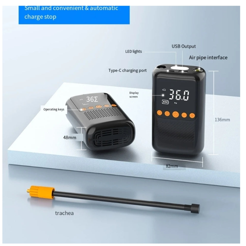 Mini Compresor b-equip Inflador Auto 70W 150 Psi Linterna Cargador