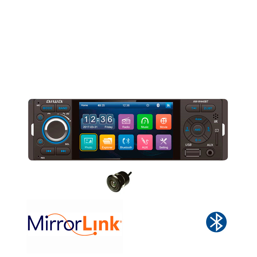 Autoradio Aiwa Tactil 4 Pulgadas 1 Din MirrorLink Bluetooth