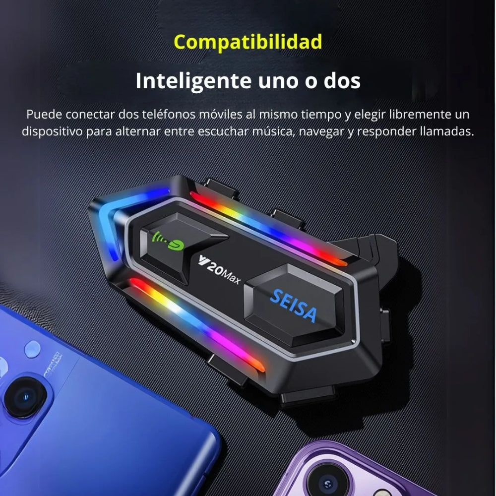 Intercomunicador Seisa MT-Y20MAX Micrófono Bluetooth 5,3