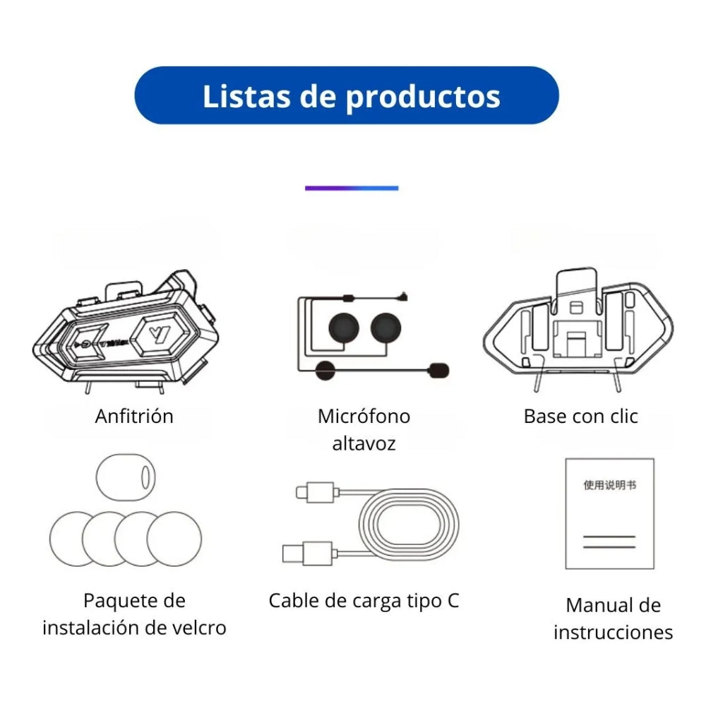 Intercomunicador Seisa MT-Y20MAX Micrófono Bluetooth 5,3