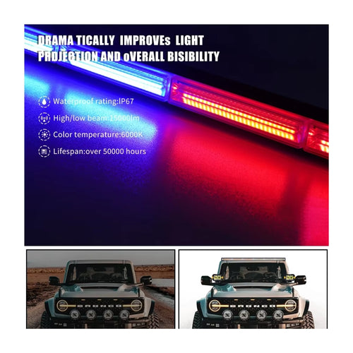 BARRA LED COB ESTROBO EMERGENCIA POLICIAL 6 COB
