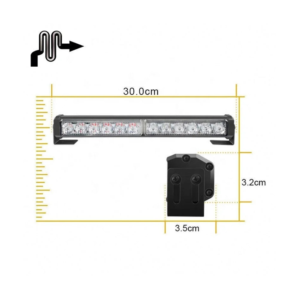 BARRA LED STROBO POLICIA EMERGENCIA 12 LED