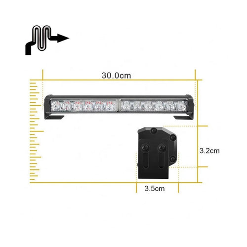 BARRA LED STROBO POLICIA EMERGENCIA 12 LED