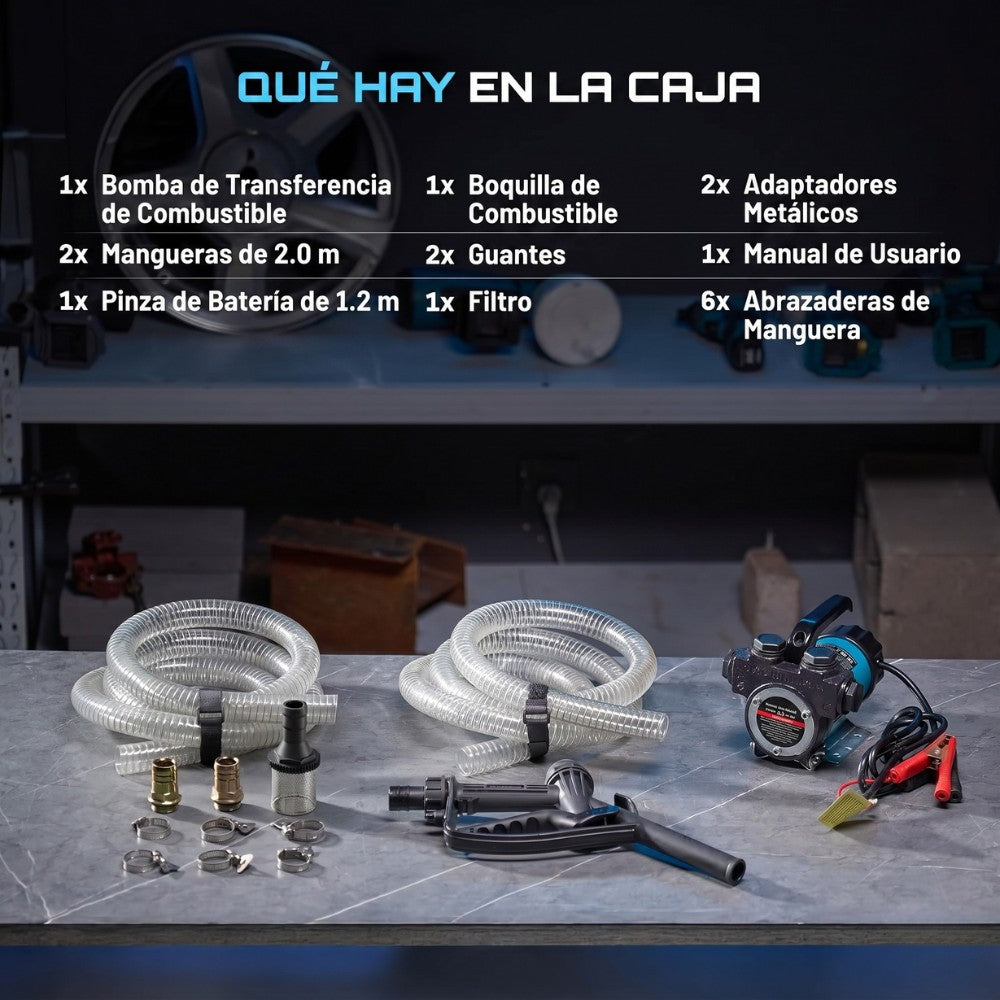 Bomba Transferencia Diésel 12V Boquilla Manguera