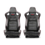 BUTACA DEPORTIVA RECARO CUERO + GAMUSA CCOSTURA ROJO RECLINABLE