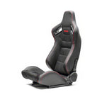 BUTACA DEPORTIVA RECARO CUERO + GAMUSA CCOSTURA ROJO RECLINABLE