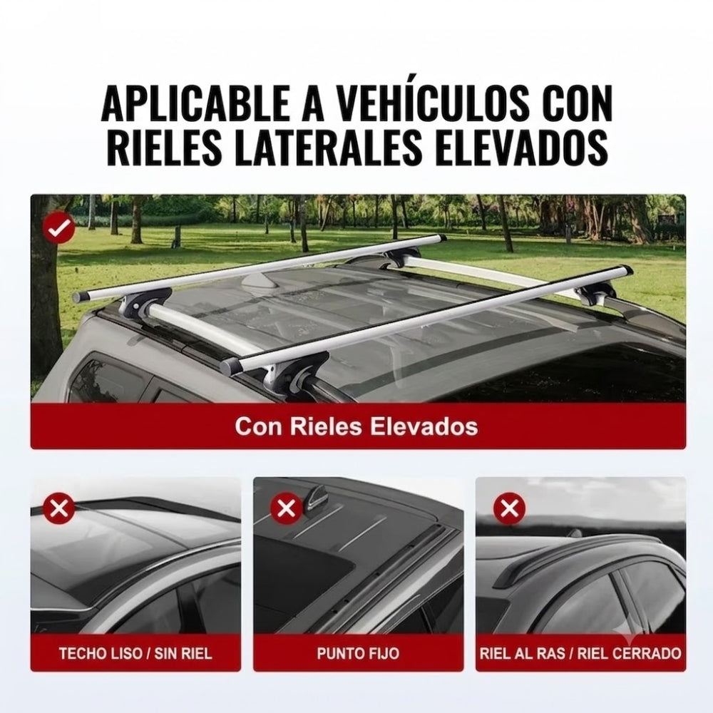 Barras Transversales Techo Universal 135 cm 2 pcs