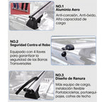 Barras Transversales Techo Universal 135 cm 2 pcs