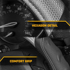 FORRO DE TIMON CAT ERGONOMICO 38.10CM FIBRA DE CARBONO HEXAGONAL