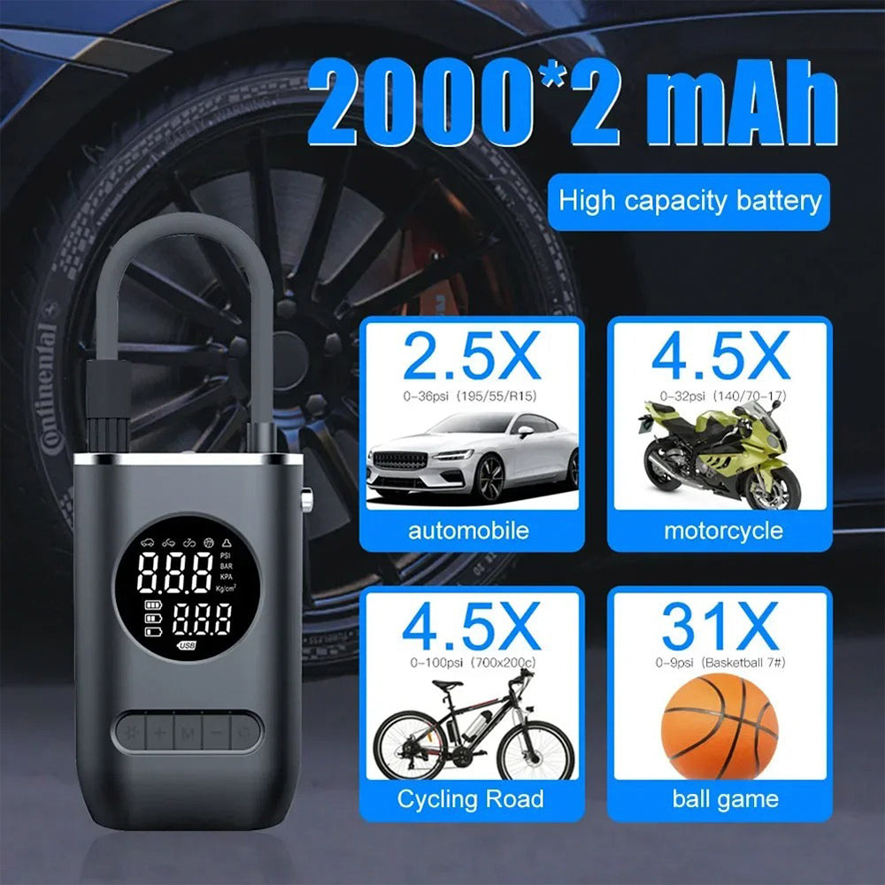 Mini Compresor b-equip Inflador Auto 70W 150 Psi Linterna Cargador