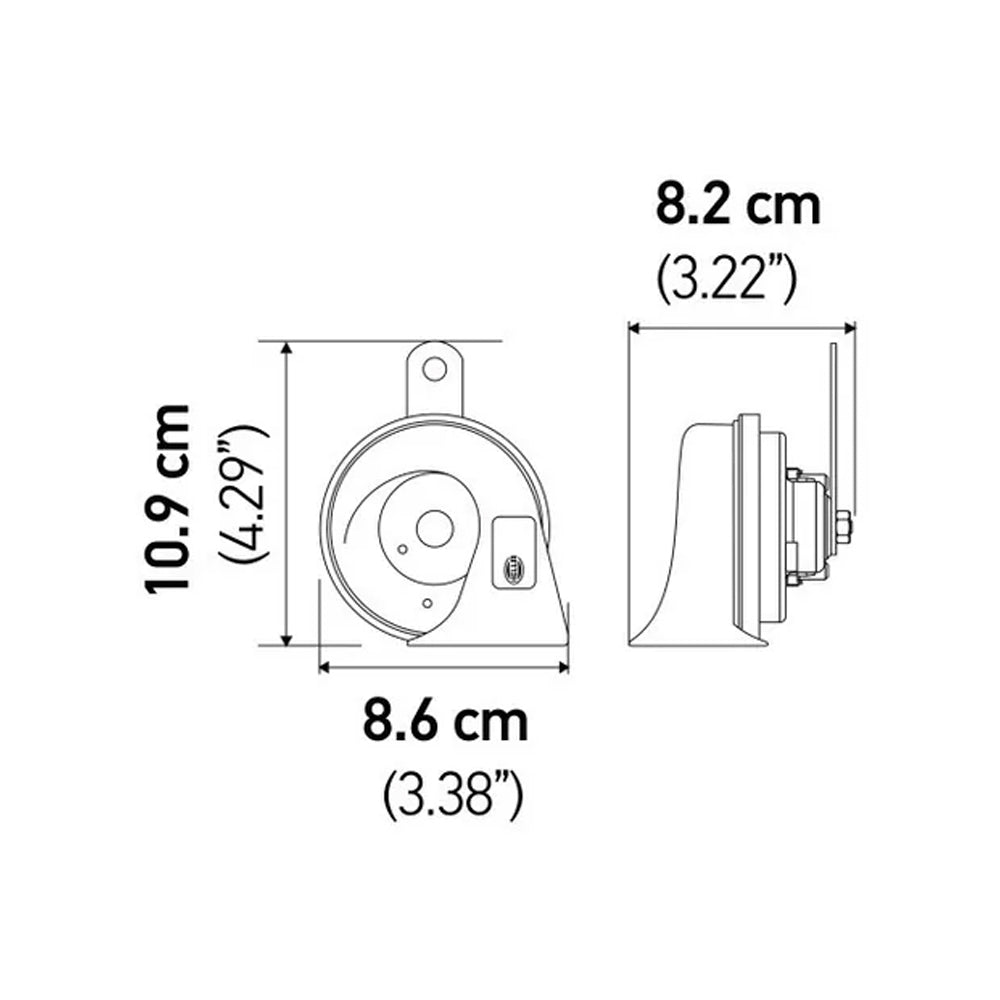 Claxon Hella Caracol 12v 110dB Te20 500Hz Super Tono
