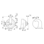 Claxon Hella Caracol 24v 110dB Te30 510Hz  Super Tono