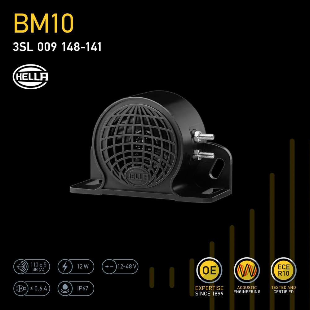 Sirena de Retroceso 9V 48V 110 Db Multivoltaje Hella