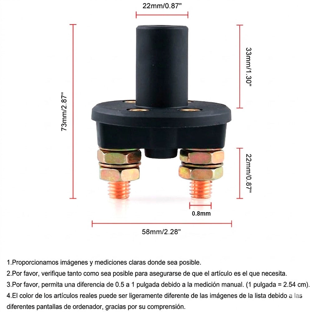 Corta Corriente Universal 12v 24v Liviano 4 Huecos M8