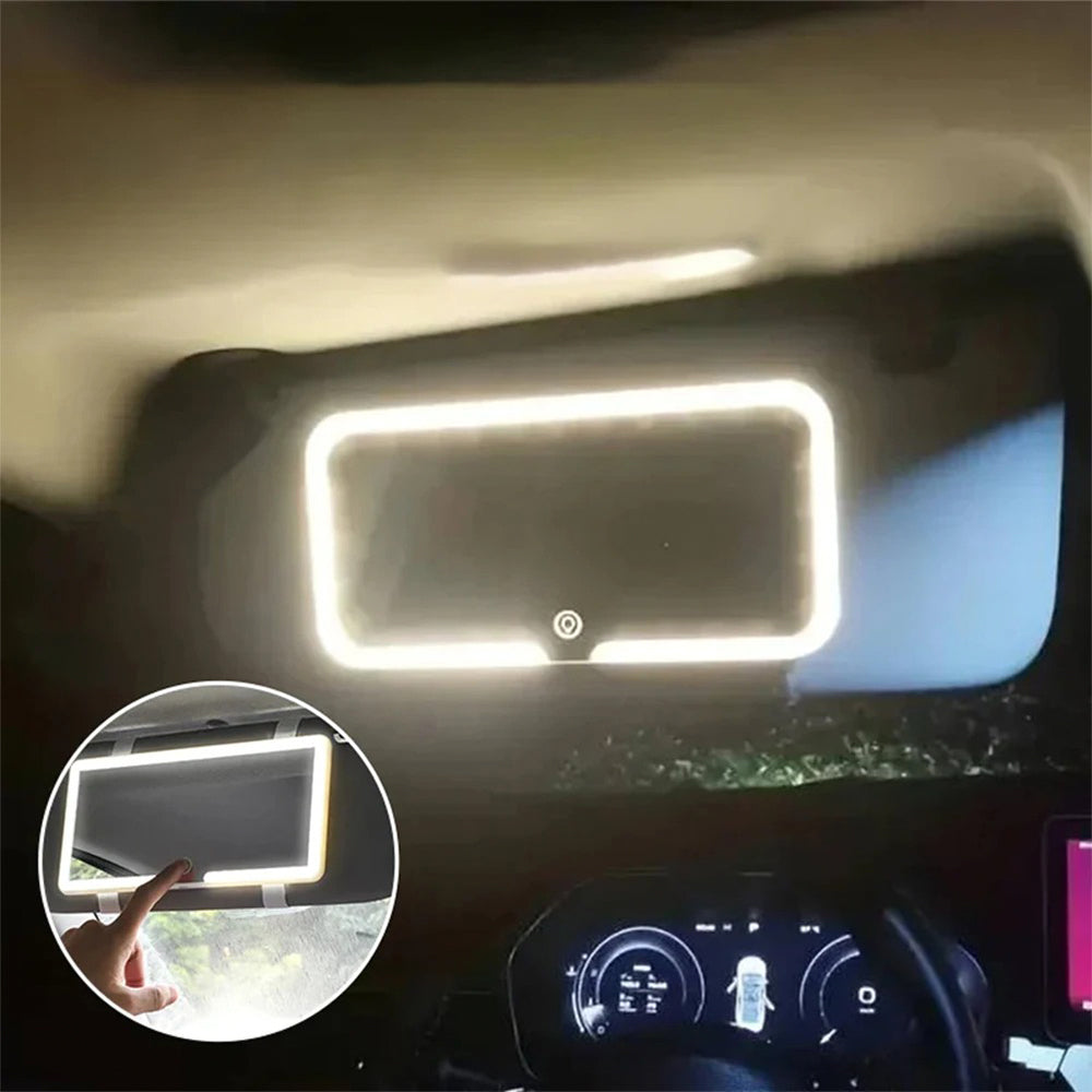 Espejo Led Auto Maquillaje 3 Luces Pantalla Tactil