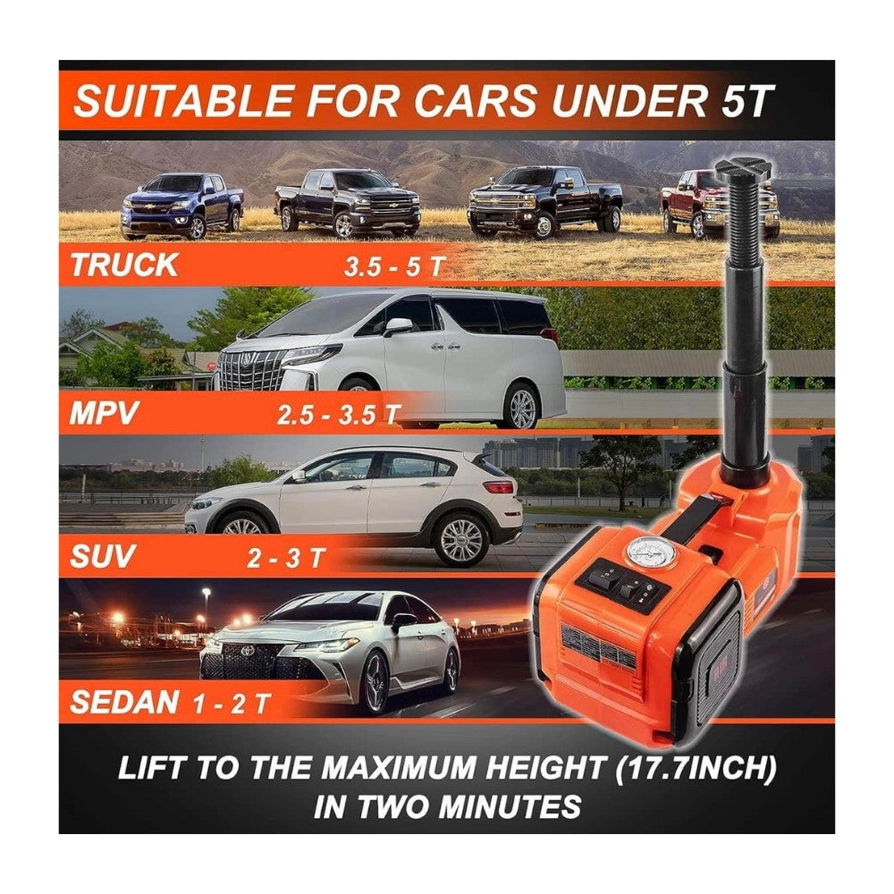 Gata Hidráulica Carrito 12V 5T con Compresor y Llave Impacto