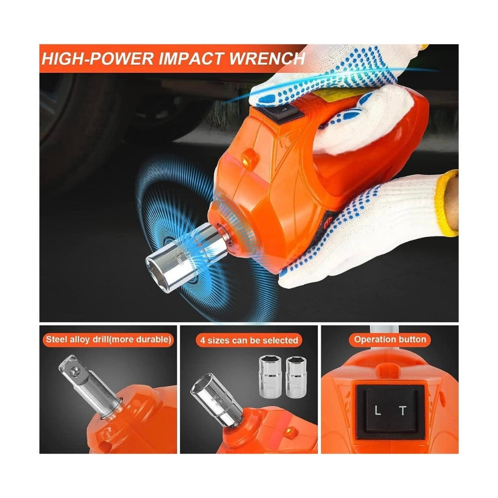 Gata Hidráulica Carrito 12V 5T con Compresor y Llave Impacto