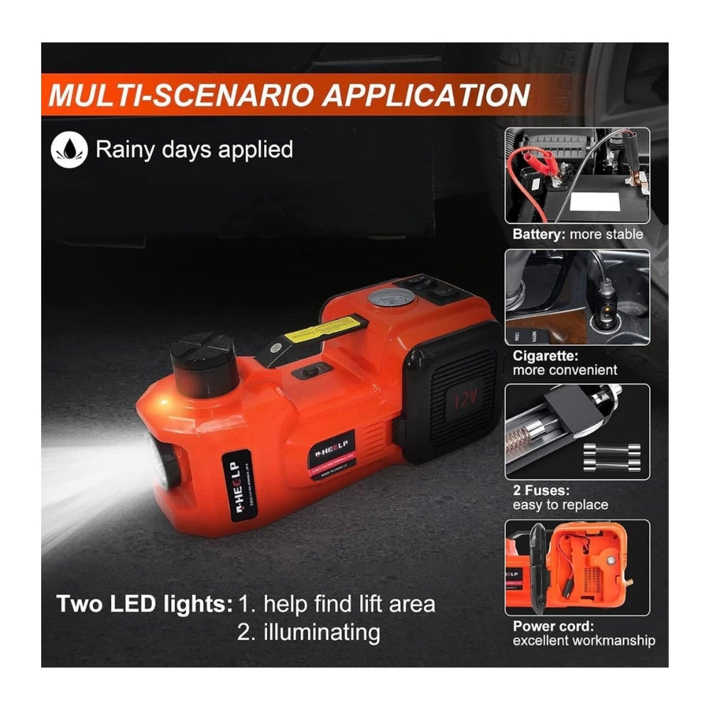 Gata Hidráulica Carrito 12V 5T con Compresor y Llave Impacto