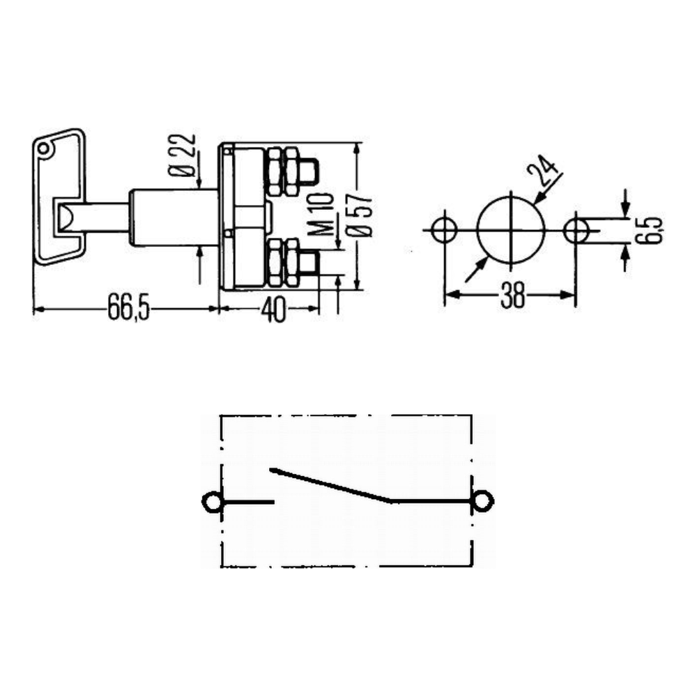 Corta Corriente Hella 12v 2 Huecos M10