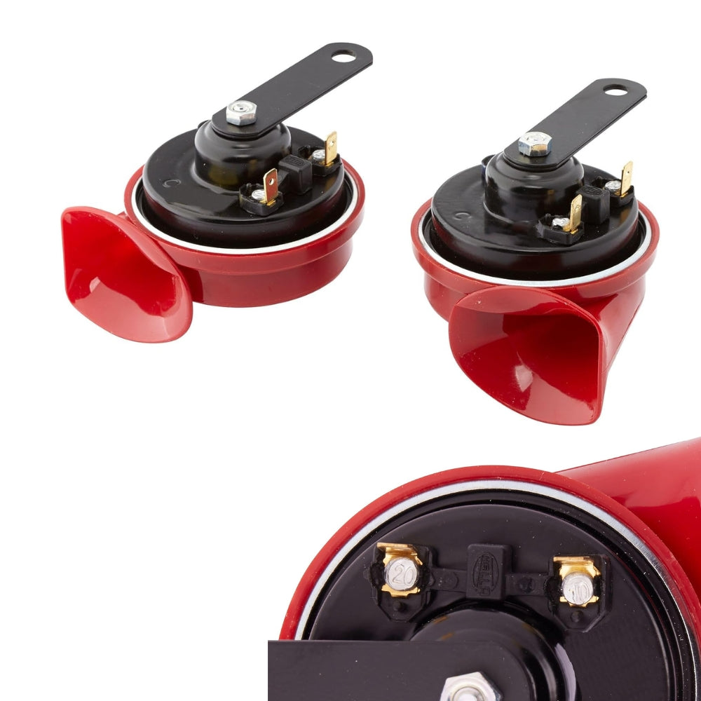 Claxon Caracol Hella 12v + Relay Set x 2 012-010-981