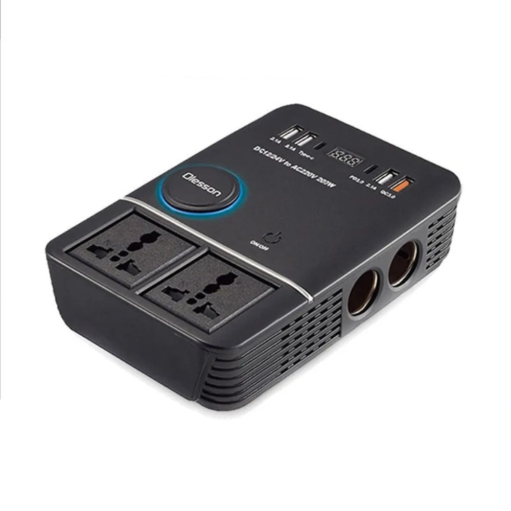Inversor Corriente 220v 200w 12v 24v Usb Qc3.0 Carga Dual