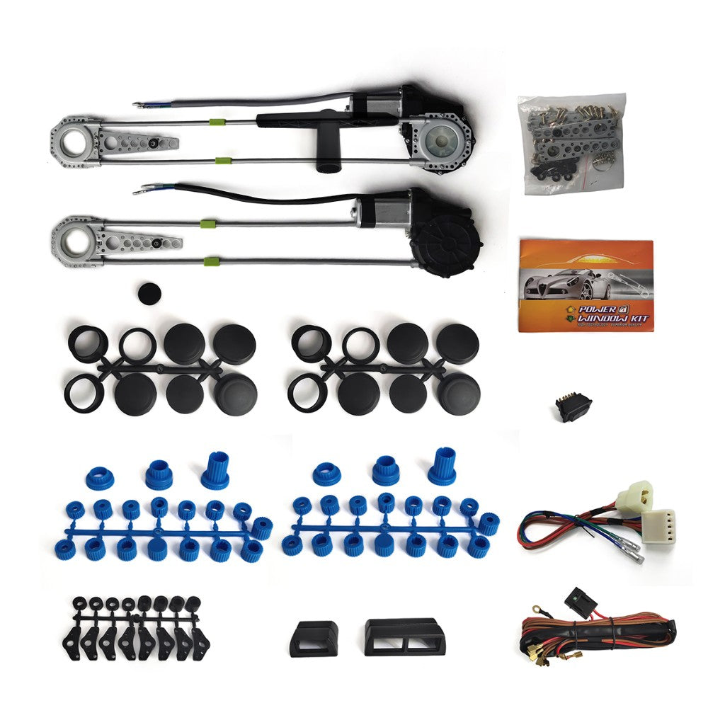 KIT LEVANTA LUNAS 2 PUERTAS SISTEMA COMPLETO