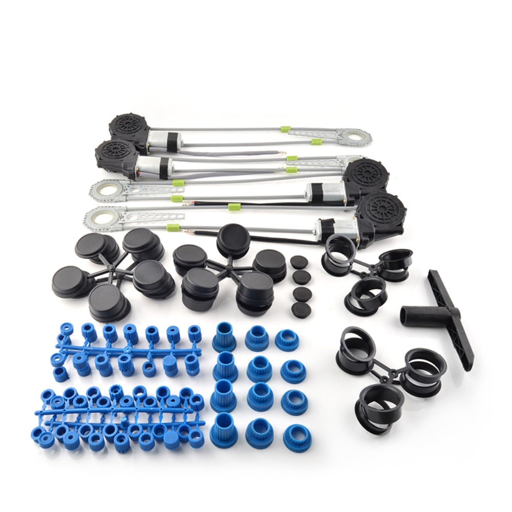 KIT LEVANTA LUNAS KAVTO 4 PUERTAS SISTEMA COMPLETO