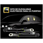 KIT LEVANTA LUNAS KAVTO  2 PUERTAS SISTEMA COMPLETO