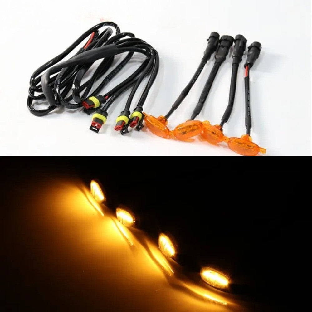 LED AMBAR REJILLA 12V LUZ DIURNA 4 PCS CONTROL REMOTO