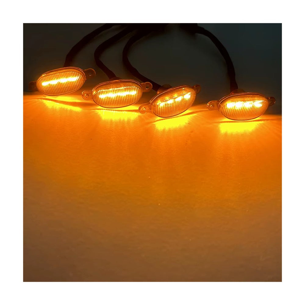 LED AMBAR SMOKE REJILLA 12V LUZ DIURNA 4 PCS CONTROL REMOTO