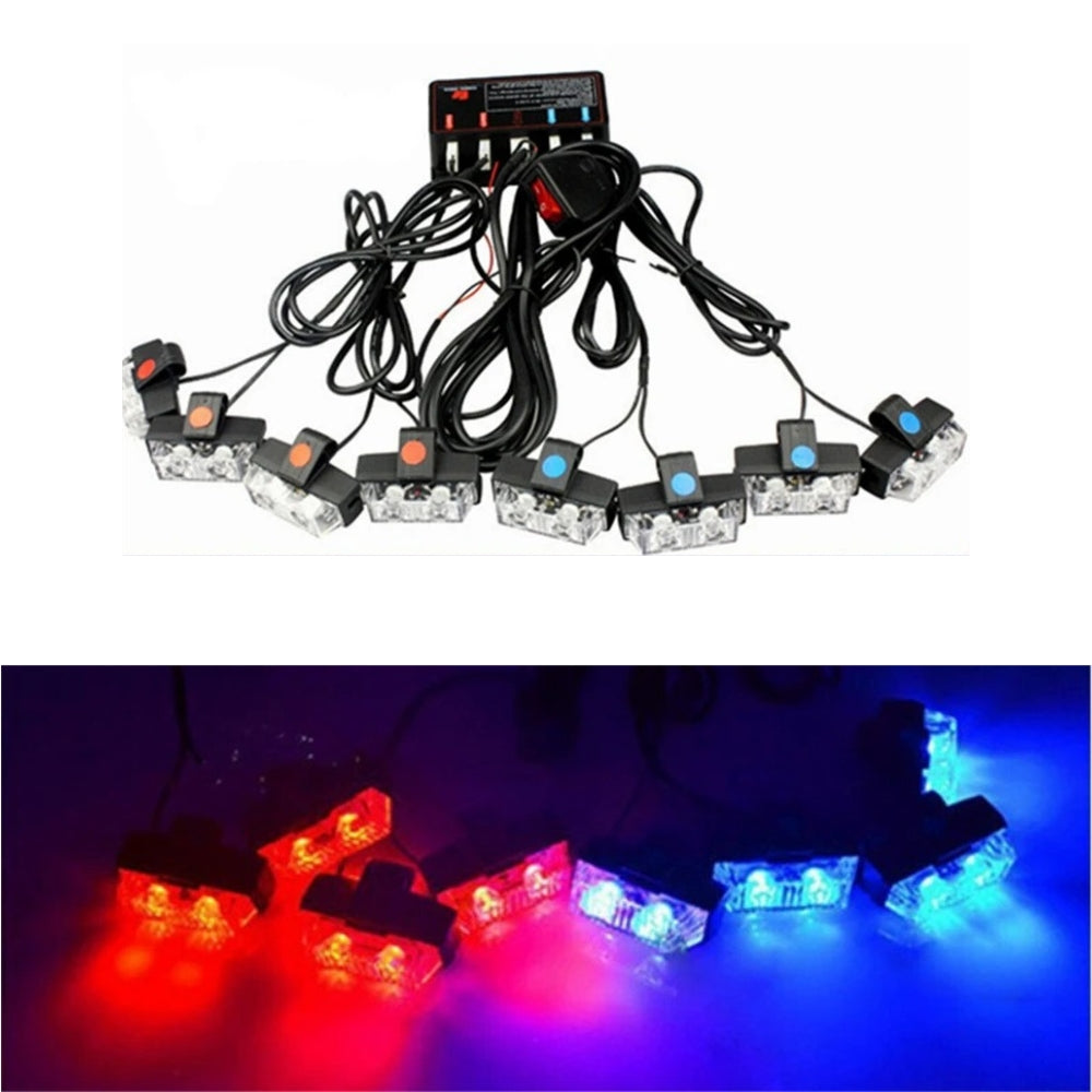 LED ESTROBO EMERGENCIA POLICIAL 2 X 8 16 LED