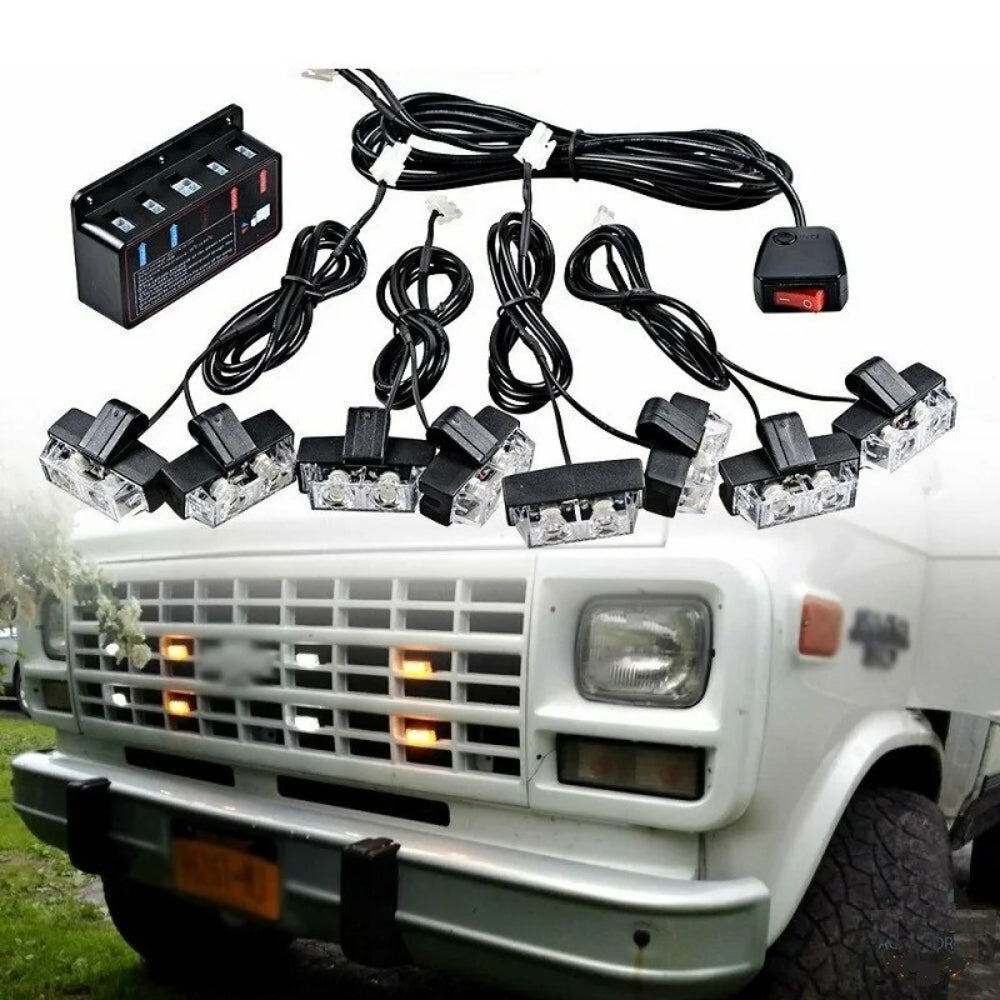 LED ESTROBO EMERGENCIA POLICIAL 2 X 8 16 LED