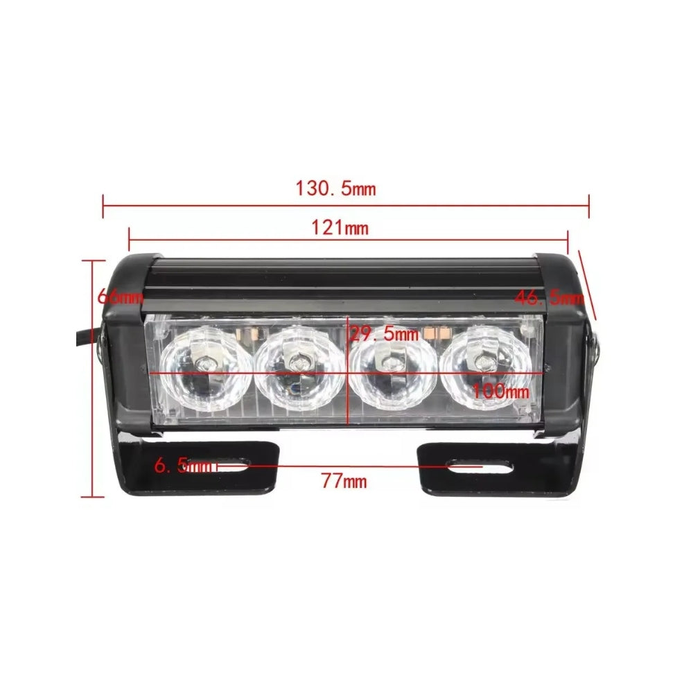 LED STROBOSCOPICO EMERGENCIA POLICIA 4 X 2 8 LED