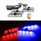 Led Estroboscopica Emergencia Policia 4 pcs Con Control
