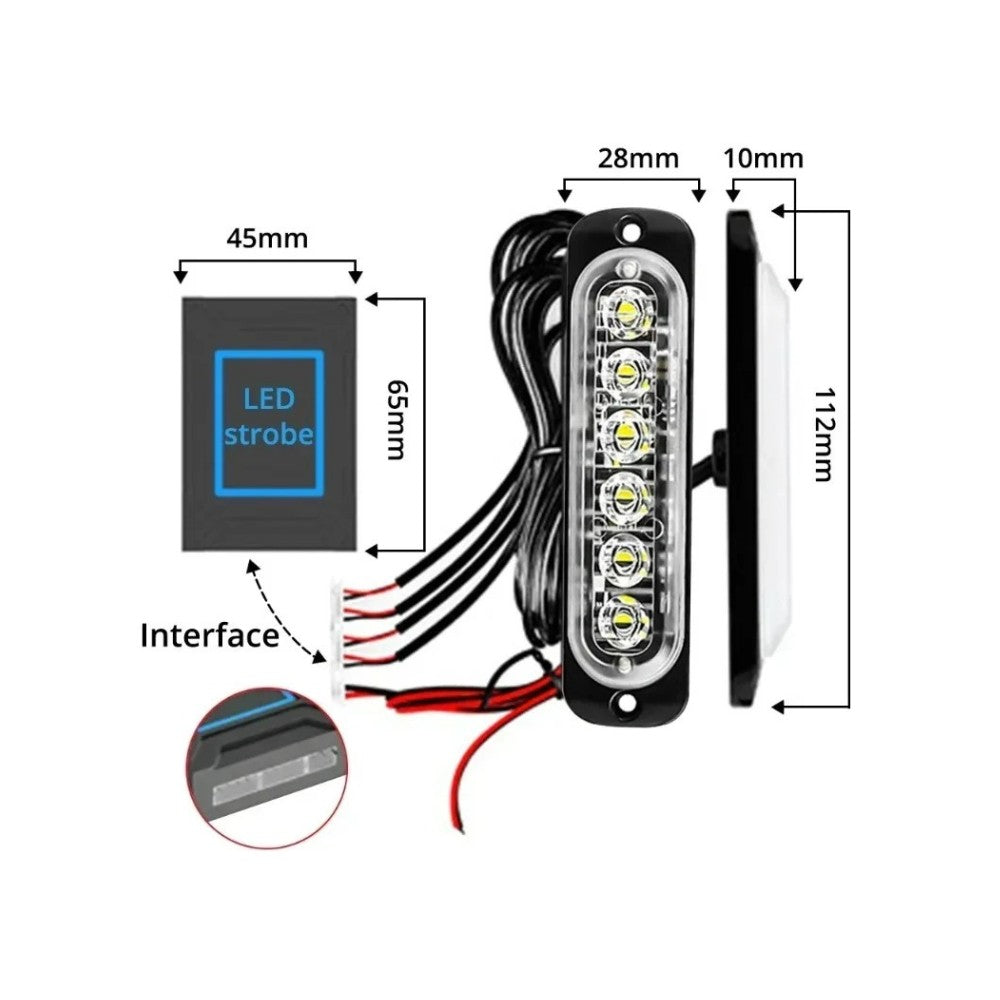 Led Estroboscopica Policial Emergencia 24 Led
