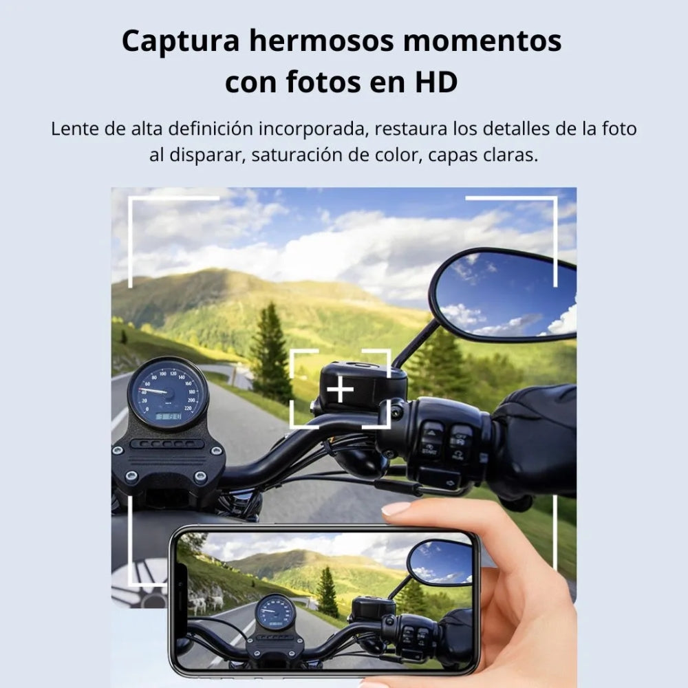 Audífonos Bluetooth para Casco con Cámara HD 1080P IPX6 32GB WiFi Moto