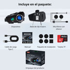 Audífonos Bluetooth para Casco con Cámara HD 1080P IPX6 32GB WiFi Moto