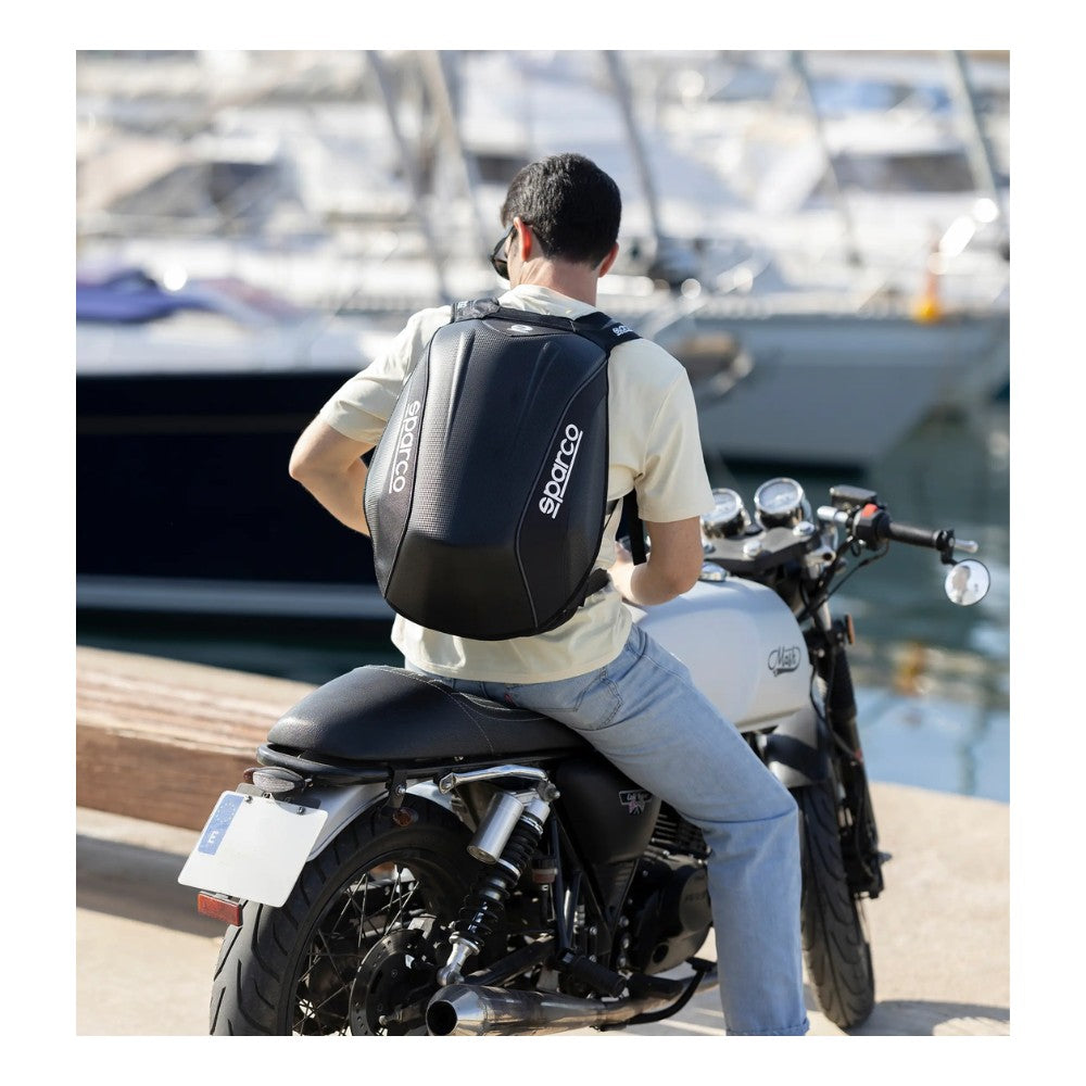 Mochila Sparco de Fibra Carbono Para Moto Casco