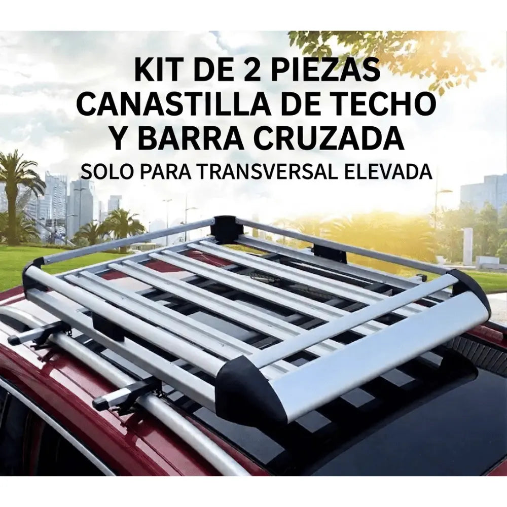 Combo Parrilla Portaequipaje Aluminio 140x100 cm para SUV
