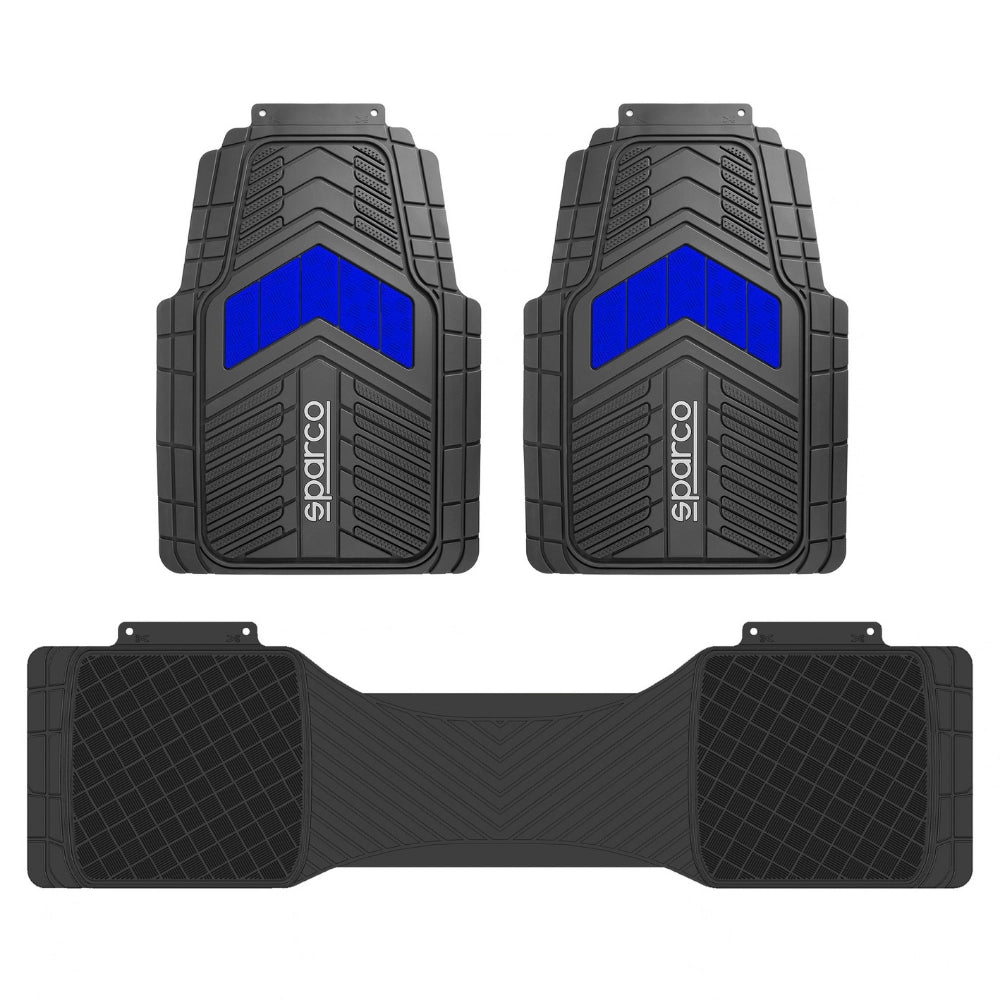 Piso Sparco Pvc 3 Pcs Spf523 Azul