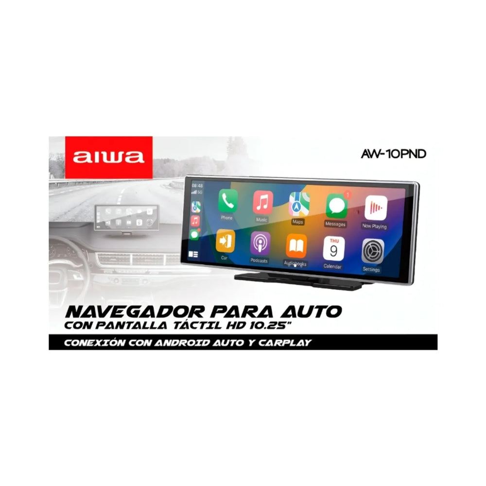 Pantalla de Navegacion Aiwa para Auto 10 Carplay Inalambrico AW-10PND